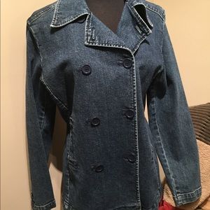 Denim pea coat